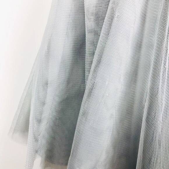 Aidan Mattox Silver Sequin Tulle Dress Sz 12 - Picture 8 of 8